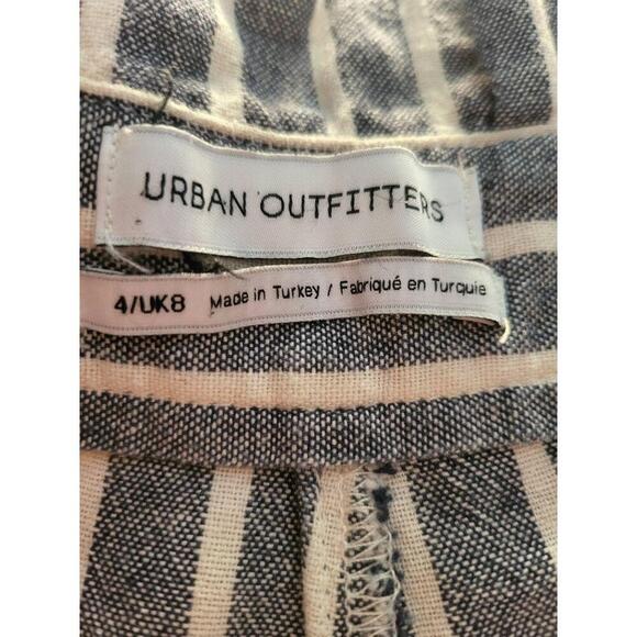 Urban Outfitters Women's Size 4 Blue Striped HighWaisted Paperbag Ankle Trouser - Picture 4 of 5